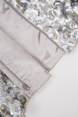 Victor Costa Wavy Embellished Double Breasted Band Jacket