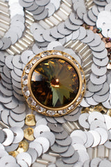 Victor Costa Wavy Embellished Double Breasted Band Jacket