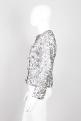 Victor Costa Wavy Embellished Double Breasted Band Jacket