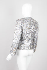 Victor Costa Wavy Embellished Double Breasted Band Jacket