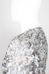 Victor Costa Wavy Embellished Double Breasted Band Jacket