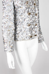 Victor Costa Wavy Embellished Double Breasted Band Jacket