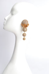 Vintage Rhinestone Filigree Ball Drop Earrings on mannequin at Recess Los Angeles