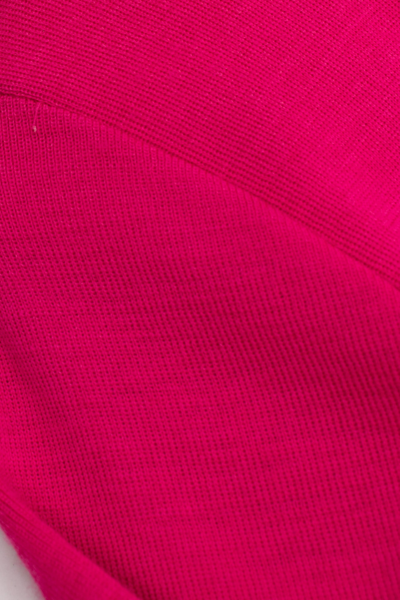 Recess Los Angeles Vintage Andrea Jovine Hot Pink Beaded Fringe Yokea Bodycon Dress