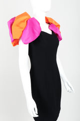 Vintage AJ Bari Tropical Puff Shoulder Dress on Mannequin angled at Recess Los Angeles