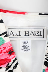Vintage A.J. Bari Floral Print Ruched Cocktail Dress Label at Recess