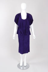 Vintage Abbé Margré Tissue Suede tank jacket skirt Ensemble on Mannequin front @ Recess LA