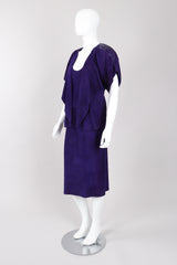 Vintage Abbé Margré Tissue Suede tank jacket skirt Ensemble on Mannequin front @ Recess LA