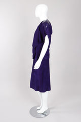 Vintage Abbé Margré Tissue Suede tank jacket skirt Ensemble on Mannequin side @ Recess LA