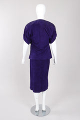 Vintage Abbé Margré Tissue Suede tank jacket skirt Ensemble on Mannequin back @ Recess LA