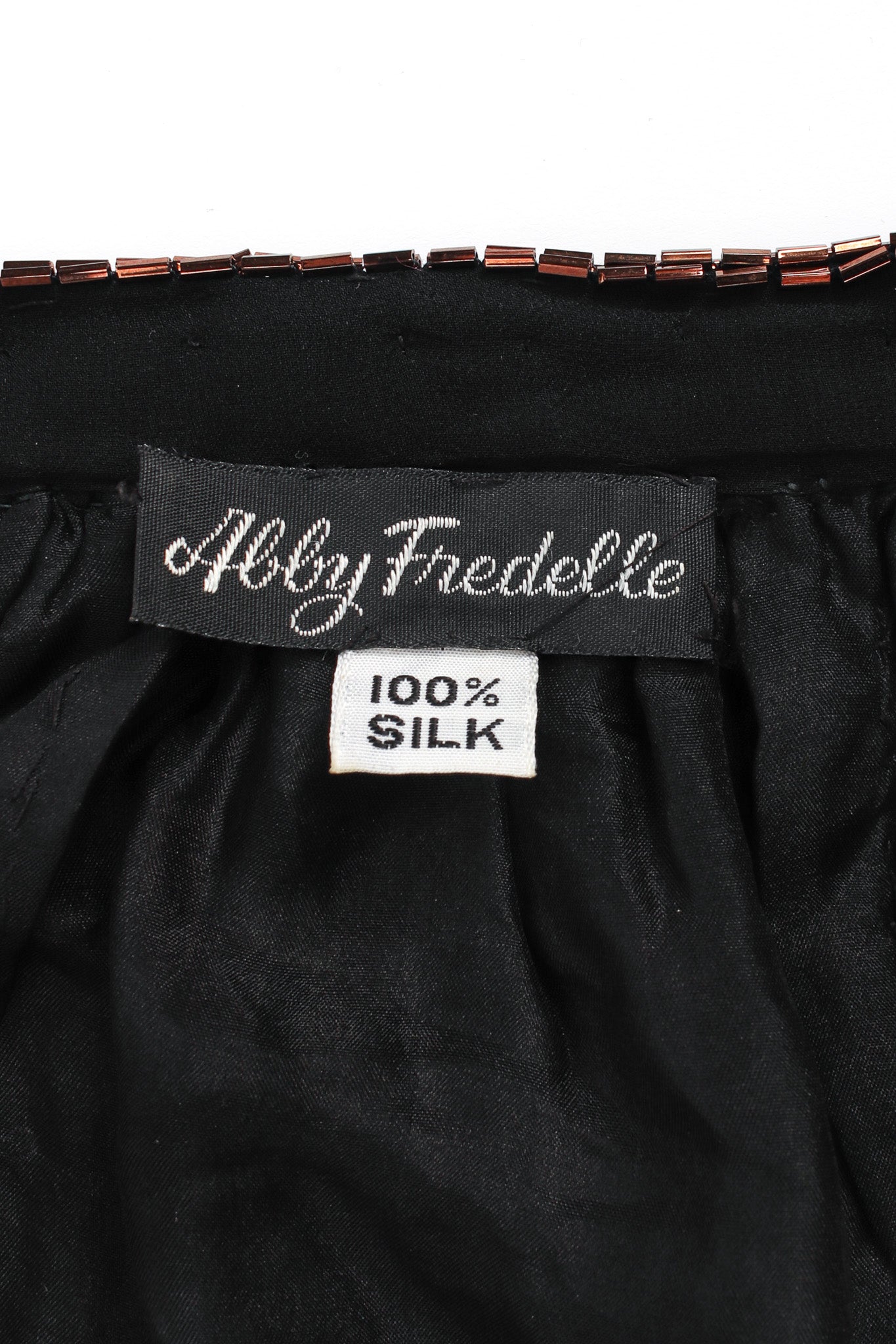 Vintage Abby Fredelle Glass Bead Silk Tunic Dress tag @ Recess LA