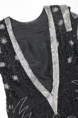 Recess Designer Consignment Vintage Abby Fredelle Deco Beaded Flapper Plunge Back Pointed Hem Carwash Dress Los Angeles Resale