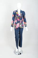 Vintage Above The Crowd Flower Power Denim Jacket & Pant Set Front at Recess LA