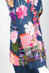 Vintage Above The Crowd Flower Power Denim Jacket & Pant Set Jacket Angle at Recess LA