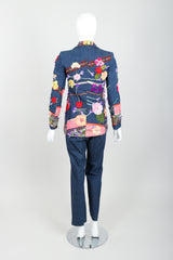 Vintage Above The Crowd Flower Power Denim Jacket & Pant Set Back at Recess LA