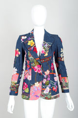 Vintage Above The Crowd Flower Power Denim Jacket & Pant Set Front Crop at Recess LA