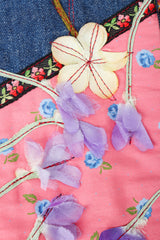 Vintage Above The Crowd Flower Power Denim Jacket & Pant Set Fabric at Recess LA