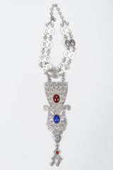 Recess Los Angeles Vintage Accessocraft Antiqued Silver Byzantine Bib Choker Necklace