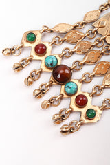 Recess Los Angeles Vintage Accessocraft Long Byzantine Cabochon Plate Necklace