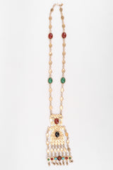Recess Los Angeles Vintage Accessocraft Long Byzantine Cabochon Plate Necklace