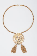 Recess Los Angeles Vintage Accessocraft Thistle Plate Pendant Necklace