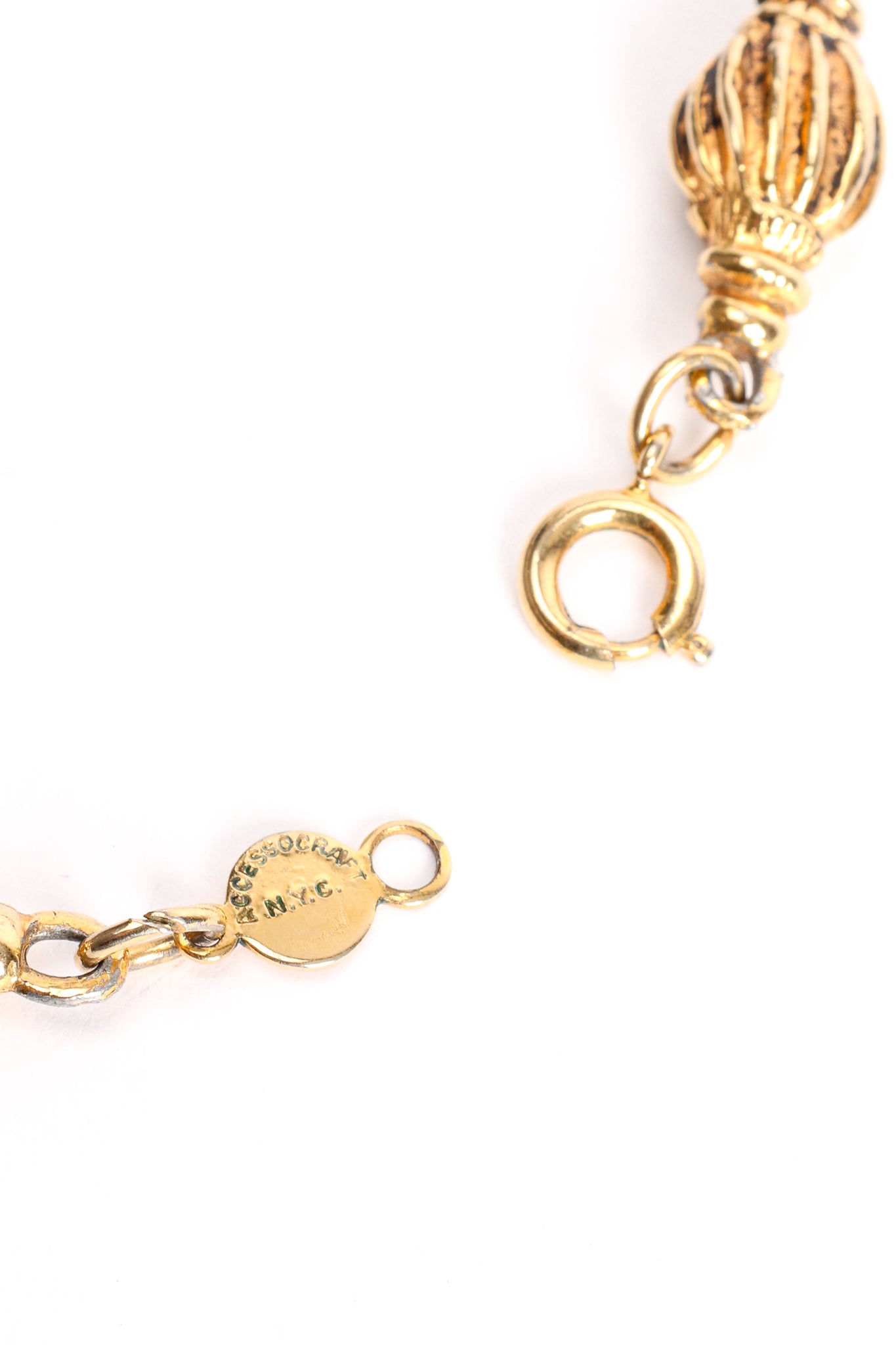 Vintage Accessocraft Sunburst Plate Necklace clasp at Recess Los Angeles