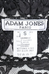 Recess Designer Consignment Vintage Adam Jones Goth Lace Mesh Ribbon Crochet Cutaway Jacket Shrug Los Angeles Resale