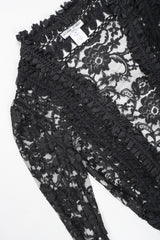 Recess Designer Consignment Vintage Adam Jones Goth Lace Mesh Ribbon Crochet Cutaway Jacket Shrug Los Angeles Resale