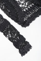 Recess Designer Consignment Vintage Adam Jones Goth Lace Mesh Ribbon Crochet Cutaway Jacket Shrug Los Angeles Resale