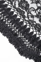 Recess Designer Consignment Vintage Adam Jones Goth Lace Mesh Ribbon Crochet Cutaway Jacket Shrug Los Angeles Resale