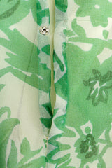 Vintage Adele Simpson Freehand Floral Print Dress fabric run back button @ Recess LA