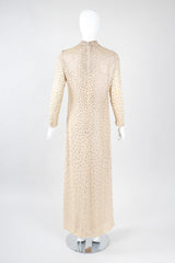 Recess Los Angeles Vintage Adele Simpson Iridescent Sparkling Crystal Champagne Lamé Naked Dress