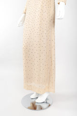 Recess Los Angeles Vintage Adele Simpson Iridescent Crystal Champagne Lamé Naked Dress
