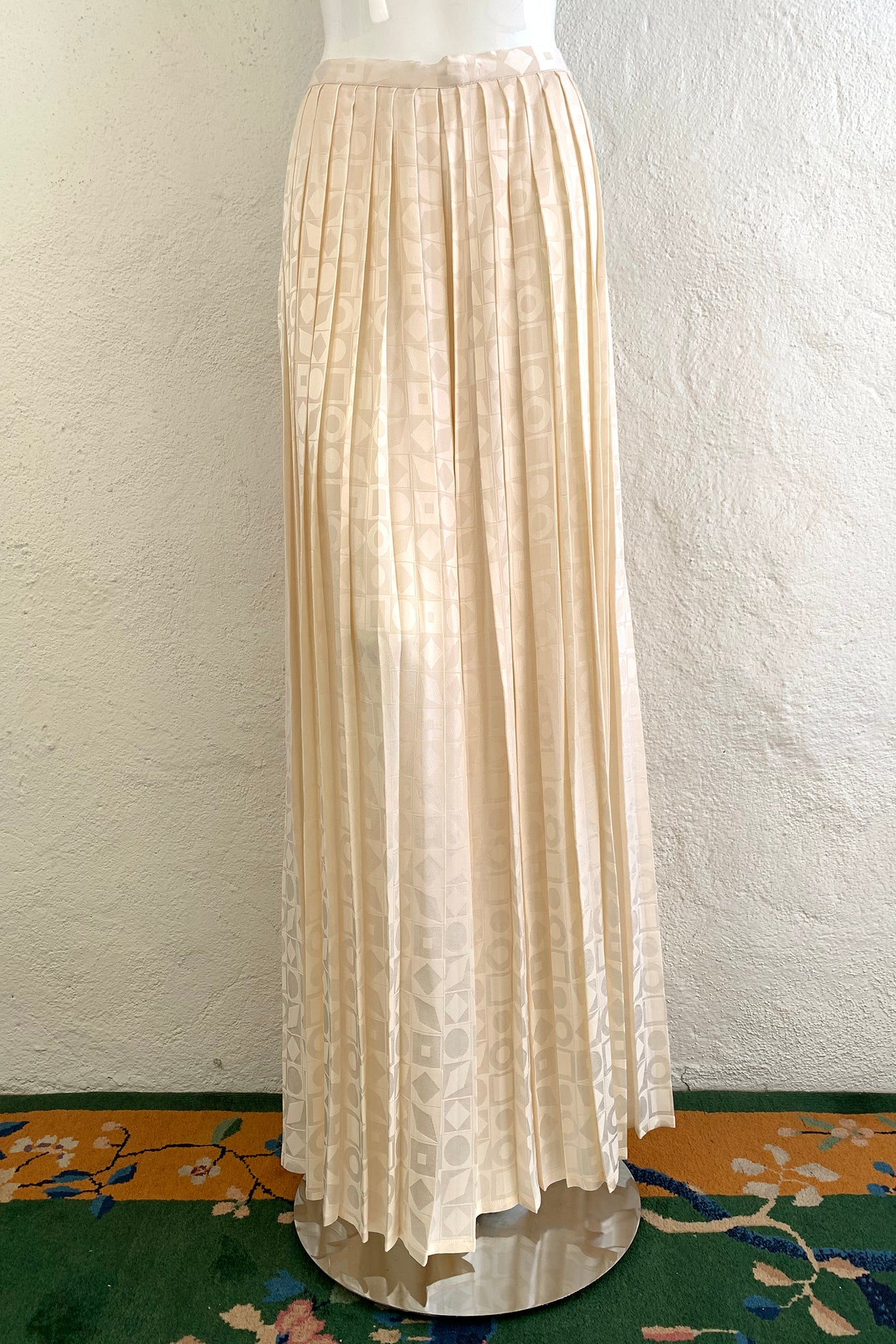 Vintage Adolfo Pleated XO Palazzo Pant on Mannequin  front at Recess Los Angeles