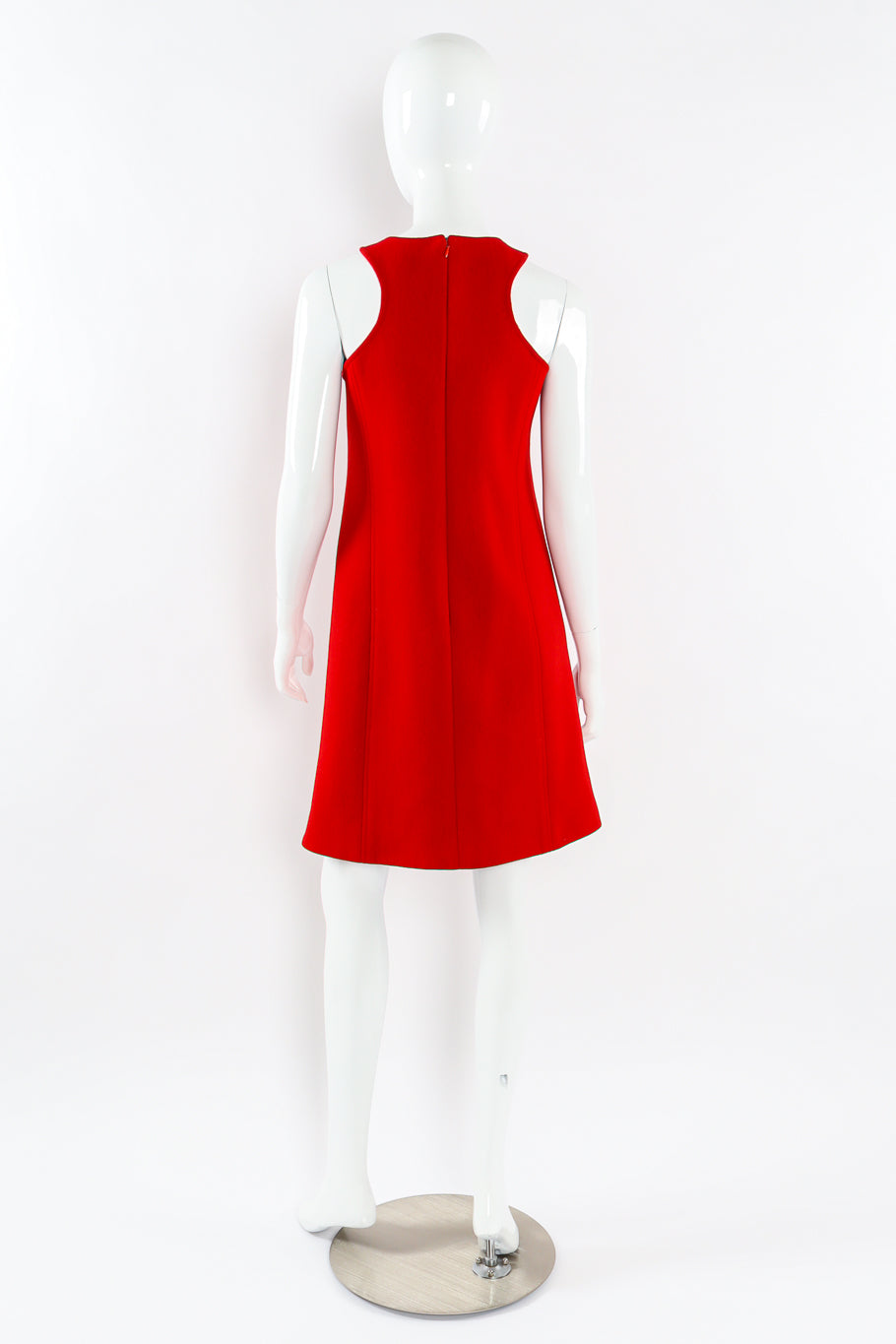 Vintage Adolfo for Saks Fifth Ave Halter Mod Mini Wool Dress mannequin back @ Recess LA
