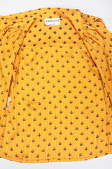 Recess Los Angeles Vintage Adolfo Gold Crown Print Silk Bow Blouse