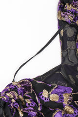 Recess Designer Consignment Vintage Adolfo Velvet Lamé Burnout Top & Wrap Skirt Set Los Angeles Resale