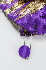 Vintage Adolfo Velvet Lamé Lightening Gown Sleeve Buttons