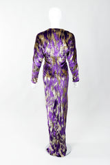 Vintage Adolfo Velvet Lamé Lightening Gown on Mannequin, back view at Recess Los Angeles