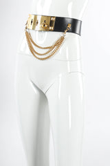 Vintage Adoppia Vita Leather Chain Drape & Plate Belt mannequin angle @ Recess LA