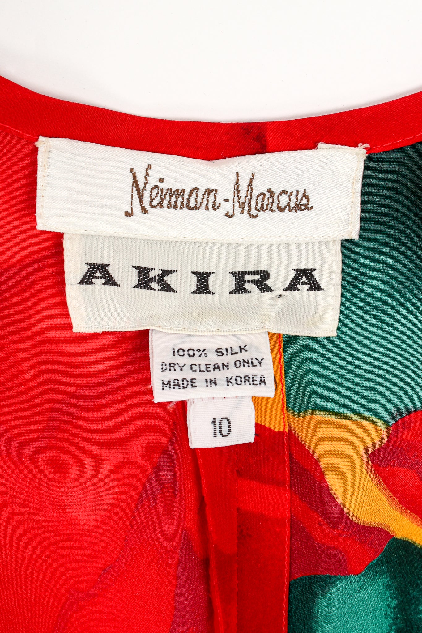 Vintage Akira Begonia Print Silk Duster label at Recess Los Angeles