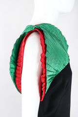 Recess Los Angeles Designer Consignment Vintage Akira Asymmetrical Pleated Fan Shoulder Dress