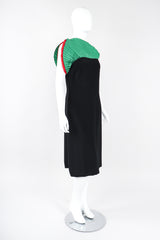 Recess Los Angeles Designer Consignment Vintage Akira Asymmetrical Pleated Fan Shoulder Dress