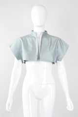 Recess Los Angeles Vintage Akris Raw Silk Mandarin Collar Crop Top