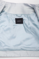 Recess Los Angeles Vintage Akris Raw Silk Mandarin Collar Crop Top