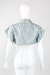 Recess Los Angeles Vintage Akris Raw Silk Mandarin Collar Crop Top