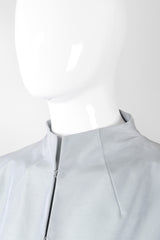 Recess Los Angeles Vintage Akris Raw Silk Mandarin Collar Crop Top