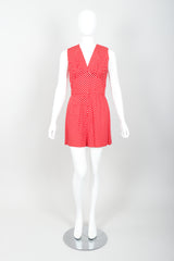 Vintage Al Cooper Polka Dot Romper Hostess Skirt Set Front Jumper at Recess