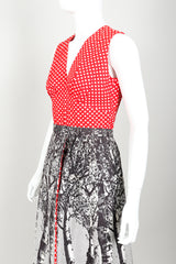 Vintage Al Cooper Polka Dot Romper Hostess Skirt Set Angle at Recess