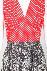 Vintage Al Cooper Polka Dot Romper Hostess Skirt Set Front Bodice Crop at Recess